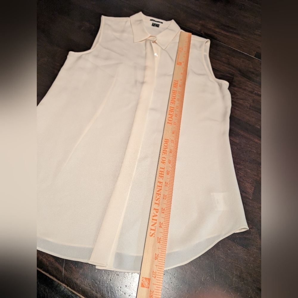 Theory Tanelis Sleeveless Blouse, 100% Silk, Women's Small, Cream - Picture 5 of 6